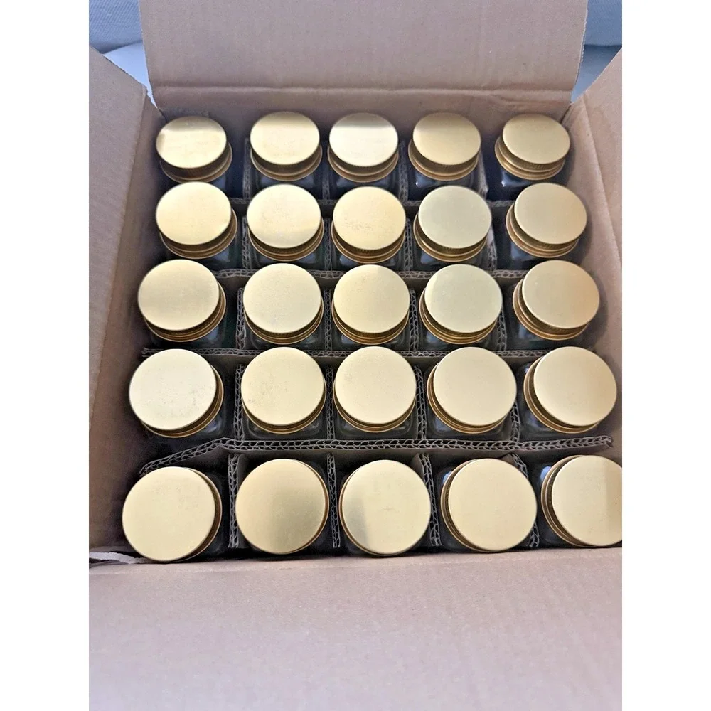 Set of 25 Glass Spice Jars Square 4